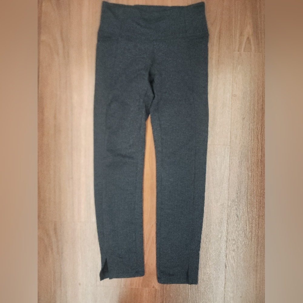 Athleta Herringbone Textured Leggings High Rise Ankle Slit Gray XS Style 353504 - Picture 1 of 11